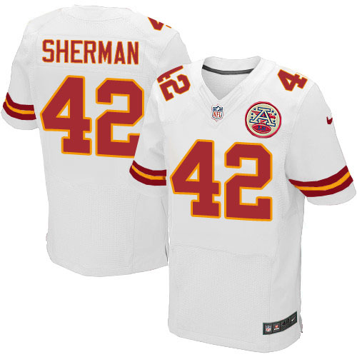 Men's Elite Anthony Sherman Nike Jersey White Road - #42 NFL Kansas City Chiefs